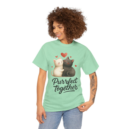 Purrfect Together Cat Womens Tee, Cute Cat Lovers Gift, Funny Animal T-Shirt, Womens Cotton Graphic Tee, Perfect for Valentine's Day, Pet [...]
