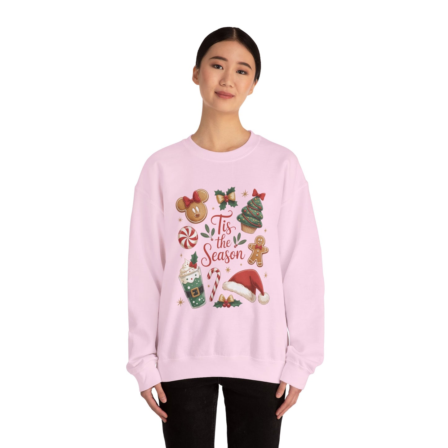 Women's Tis the Season Christmas Sweatshirt, Cozy Cookie - Cocoa Holiday Jumper, Women's Crewneck Sweatshirt
