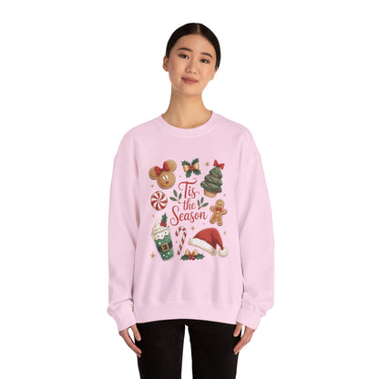 Women's Tis the Season Christmas Sweatshirt, Cozy Cookie - Cocoa Holiday Jumper, Women's Crewneck Sweatshirt