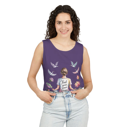 Meditation Floral Womens Tank Top, Find Your Inner Peace, Yoga Apparel, Gift for Mindfulness, Summer Relaxed Wear