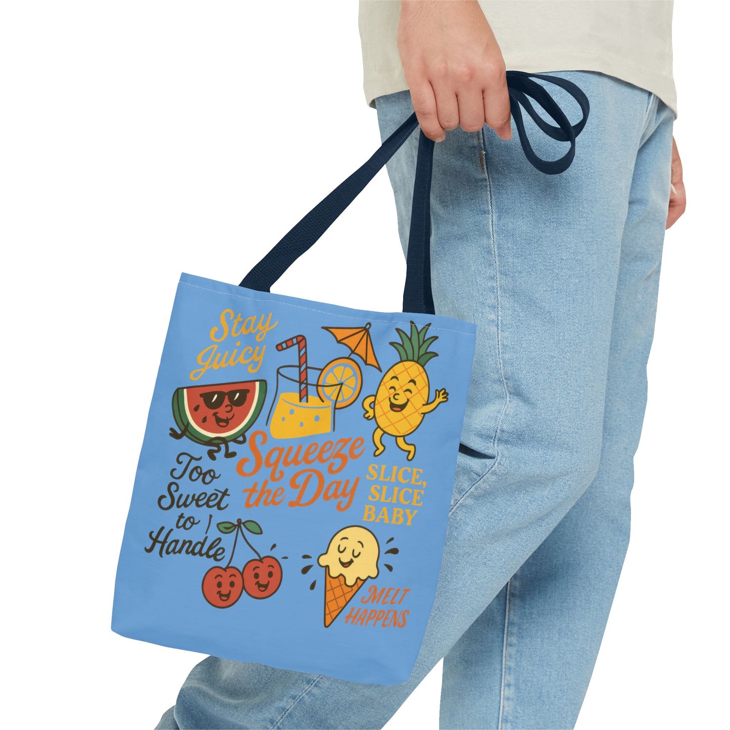 Juicy Summer Tote Bag, Fun Beach Carryall, Perfect for Grocery Shopping, Reusable Market Tote, Cute Gift for Fruit Lovers, Large Tote Bag