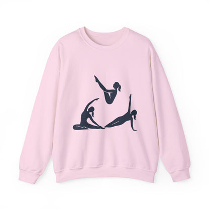 Womens Heavy Blend™ Crewneck Sweatshirt, Womens Pilates Sweatshirt, Yoga Fitness Graphic Pullover, Cute Workout Gym Top, Yoga Lover Gift