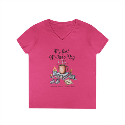 My First Mother's Day V-Neck T-Shirt, Cute Maternity Gift, Mother's Day Shirt, New Mom Outfit, Baby Shower Tee, New Mom Gift Tee