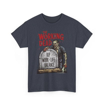 The Working Dead Shirt Men, Funny Work Life Balance Zombie Tee, RIP Work Shirt, Halloween Tee