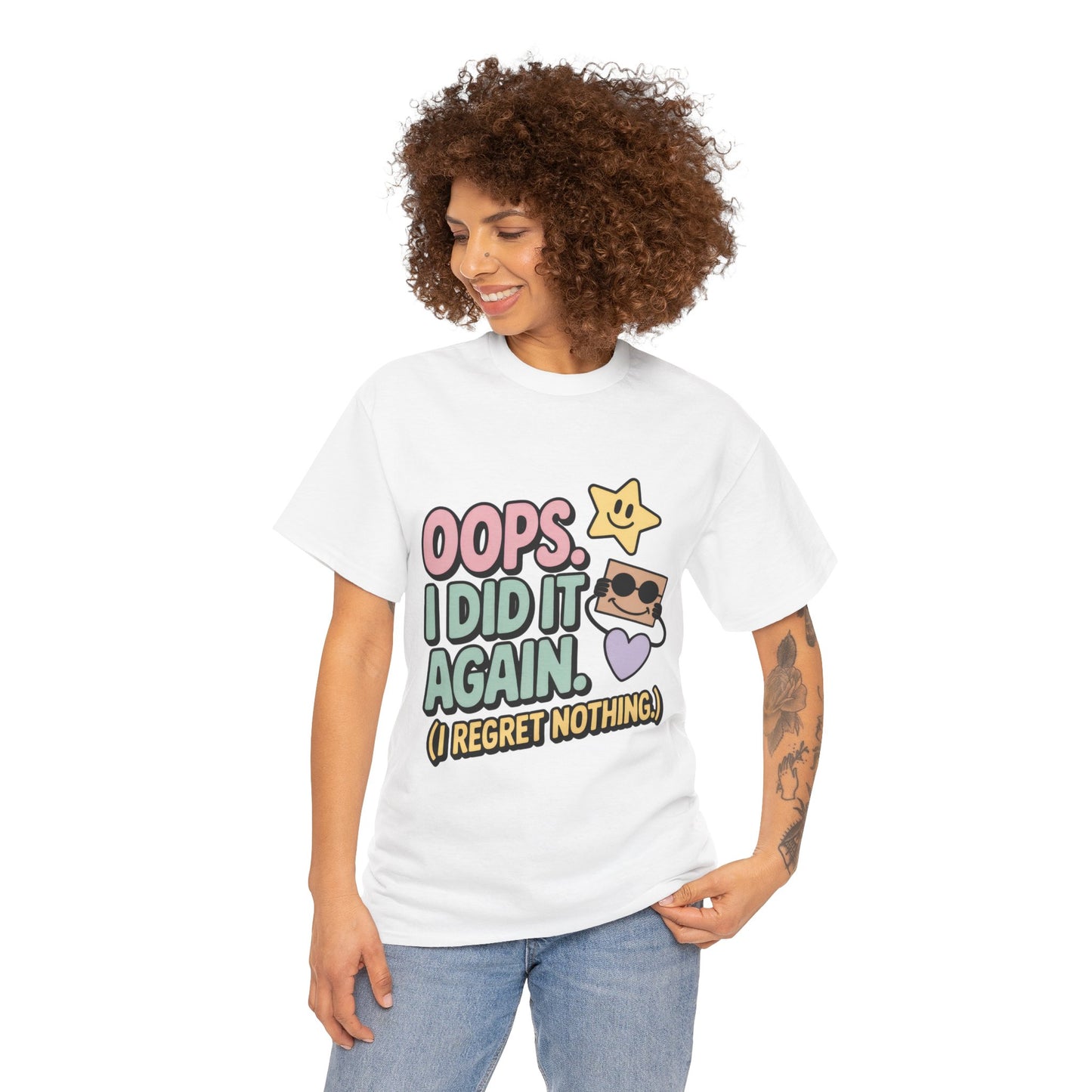 Retro Graphic Tee, Oops I Did It Again Shirt, Funny Women's T-shirt, Casual Statement Wear, Positive Message Women's T-Shirt