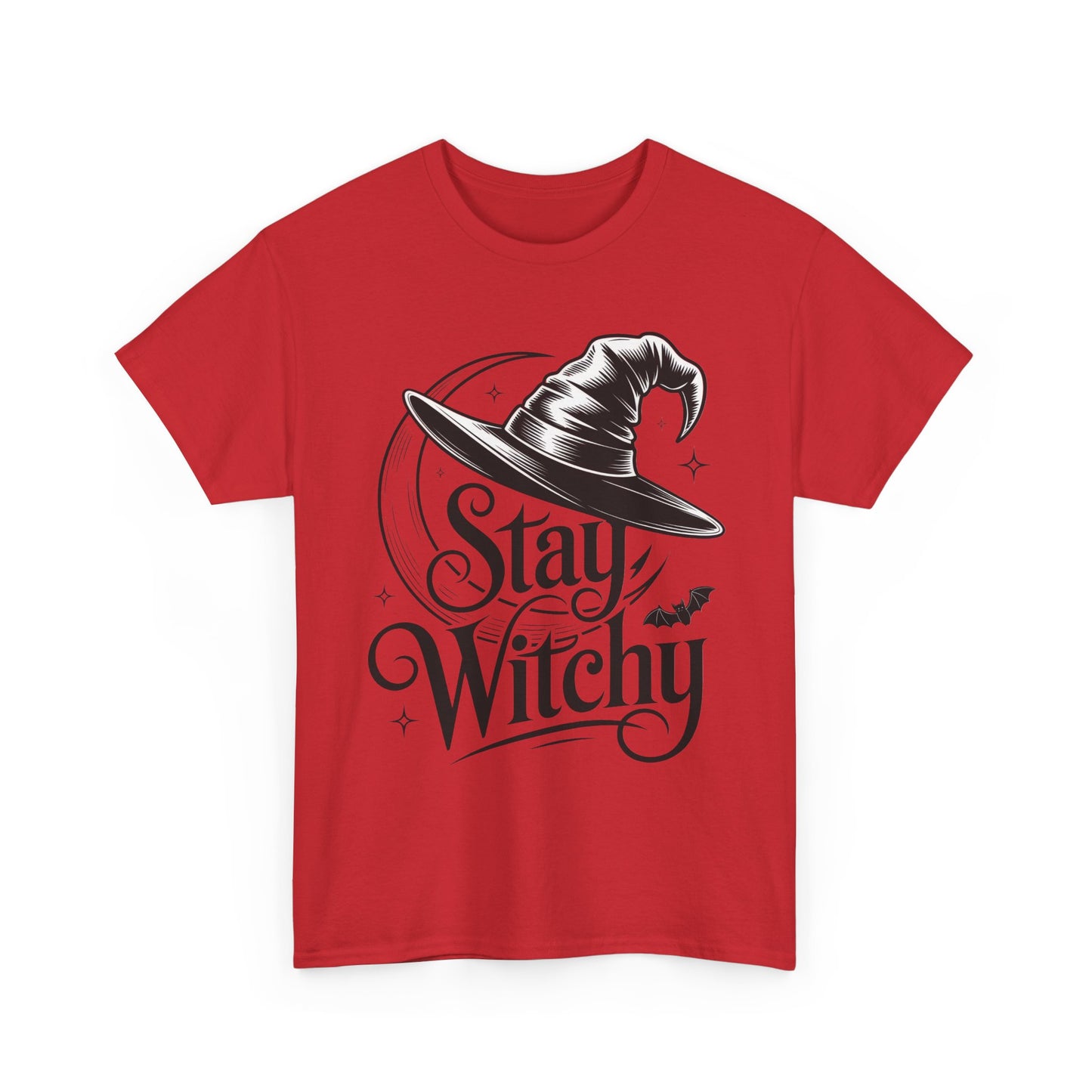 Stay Witchy Gothic Moon Witch Hat Women's T-Shirt, Minimalist Halloween Witchy Graphic Tee