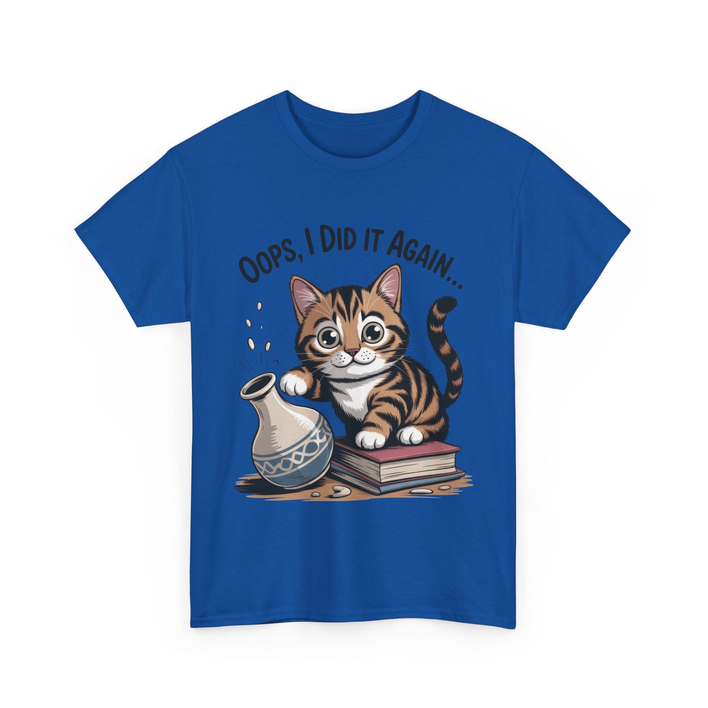 Playful Cat Women's Tee, Funny Oops I Did It Again Design, Cat Lover Gift, Casual Wear, Birthday Gift, Pet Lover Tee, Women's Gift