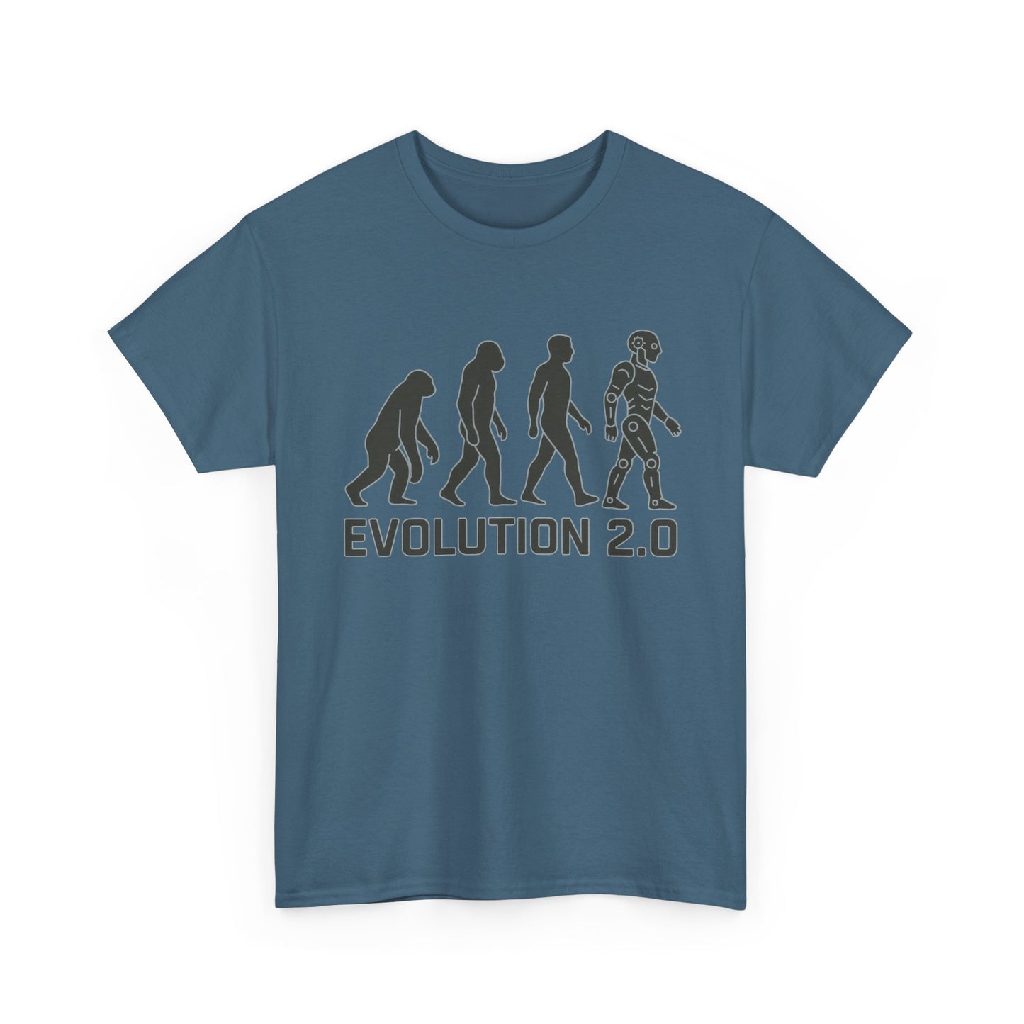 Evolution 2.0 Futuristic Robot Human Evolution T-Shirt, Cyberpunk Tech Graphic Tee for Men, Modern AI Inspired Sci-Fi Shirt