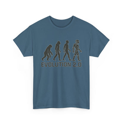 Evolution 2.0 Futuristic Robot Human Evolution T-Shirt, Cyberpunk Tech Graphic Tee for Men, Modern AI Inspired Sci-Fi Shirt