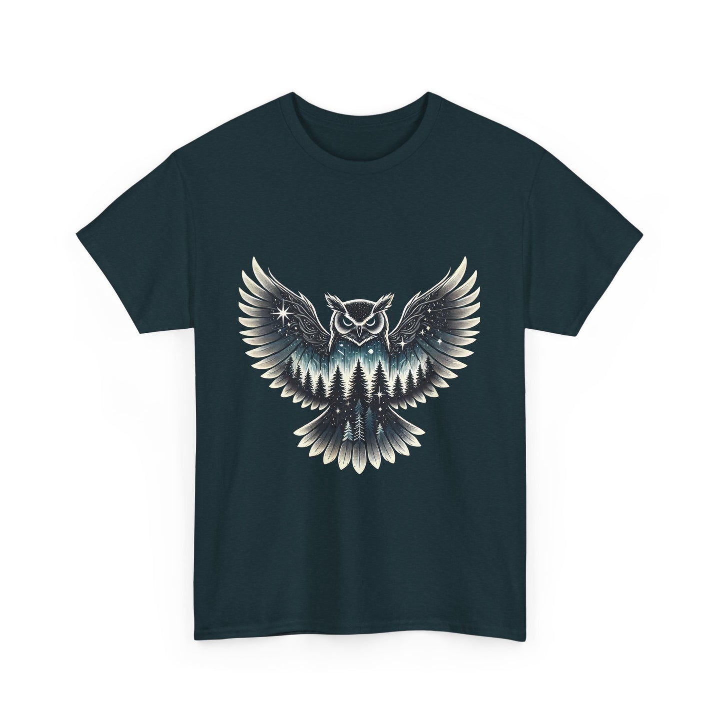 Mystical Owl Graphic Tee, Wildlife Lover Gift, Nature Shirt, Festival Wear, Boho Style, Night Bird Graphic T-Shirt