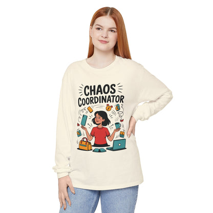 Chaos Coordinator Women's Long Sleeve, Mom Life Graphic Long Sleeve, Gift for Busy Moms, Multitasking Mom Gift, Cute Mother's Day Gift