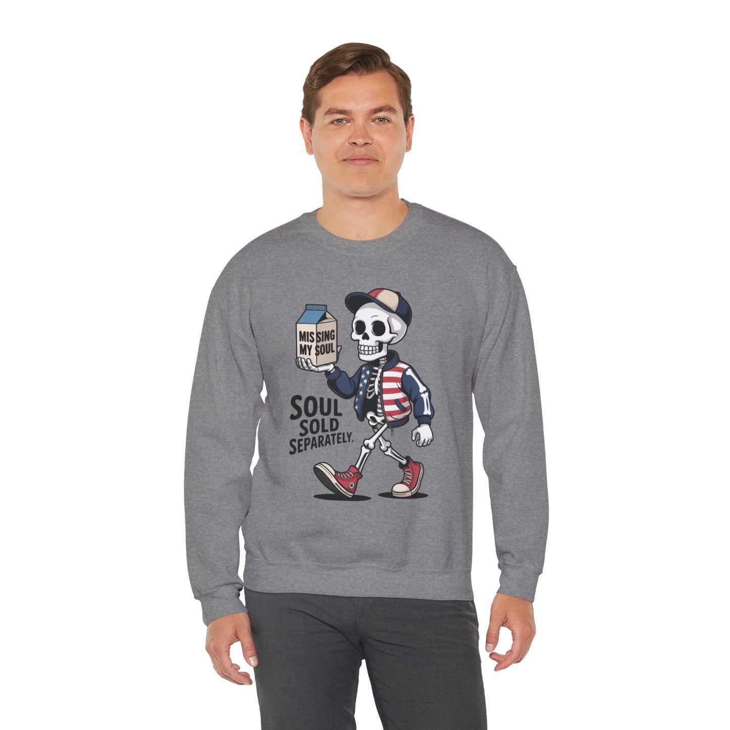 Skeleton Graphic Sweatshirt, Soul Sold Separately Pullover, Funny Gothic Streetwear, Missing My Soul Skull Hoodie Alternative