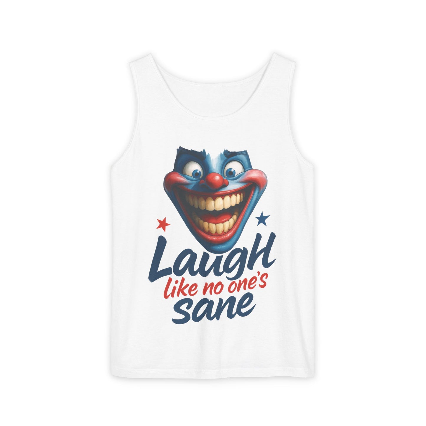 Laugh Out Loud Unisex Tank Top, Funny Graphic Top, Humor Shirt, Summer Apparel, Gift for Clowns, Party Wear