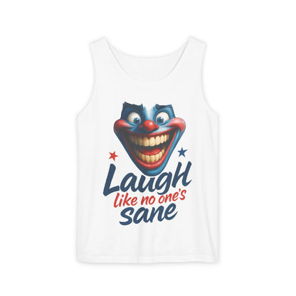 Laugh Out Loud Unisex Tank Top, Funny Graphic Top, Humor Shirt, Summer Apparel, Gift for Clowns, Party Wear