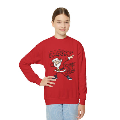 Dabbin Santa Youth Christmas Sweatshirt, Funny Holiday Jumper for Boys