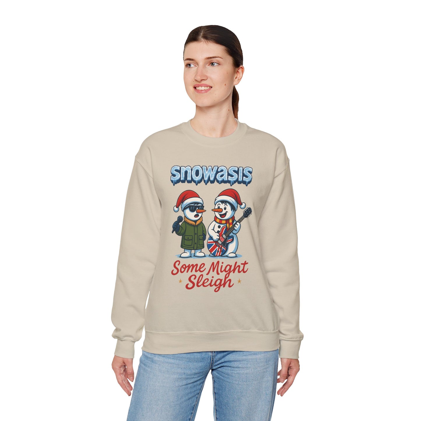 Snowasis Some Might Sleigh Women's Christmas Sweatshirt, Funny Retro Holiday Jumper