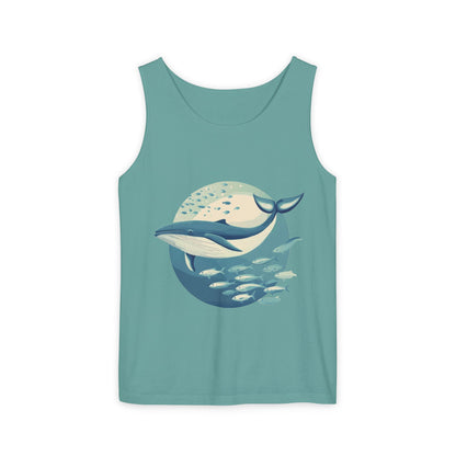 Ocean-Inspired Unisex Tank Top, Whale Design Shirt, Summer Casual Wear, Beach Vibes Gift, Eco-Friendly Fashion