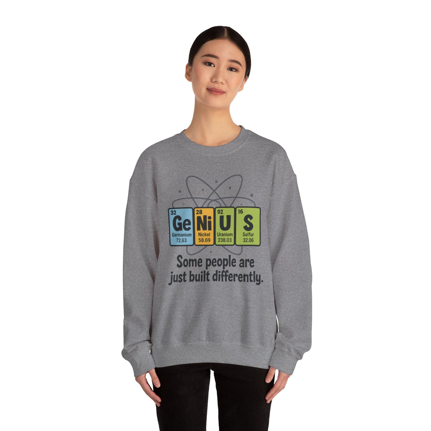 Funny Womens Science Sweatshirt, Genius Periodic Table Pullover, Nerdy Chemistry Gift for Her,  Funny Gift for Nerds, Science Geek Apparel