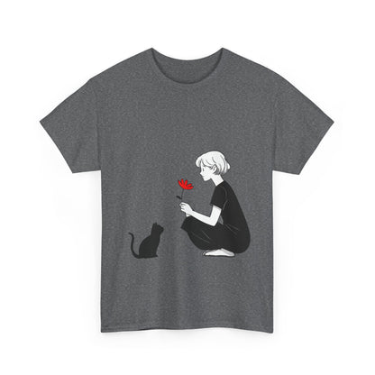 Cat Lover's Heavy Cotton Tee, Cute Cat Shirt, Pet Owner Gift, Animal Lover Apparel, Birthday Gift for Her, Women's Cotton T-Shirt, Cat Lover