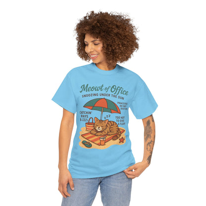 Cat Shirt, Cute Beach Cat Womens T-Shirt, Funny Summer Vacation Tee, Lazy Cat Humor Gift, Cat Lover T-Shirt, Vacation Humor Tee
