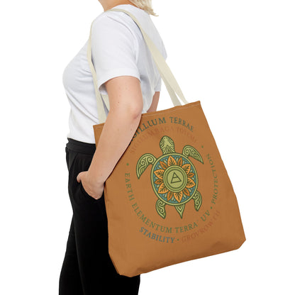 Spiritual Symbol Tote Bag, Eco-Friendly Shopping Bag, Meditation Pouch, Gift for Yogis, Bohemian Style, Sigillum Terrae Design