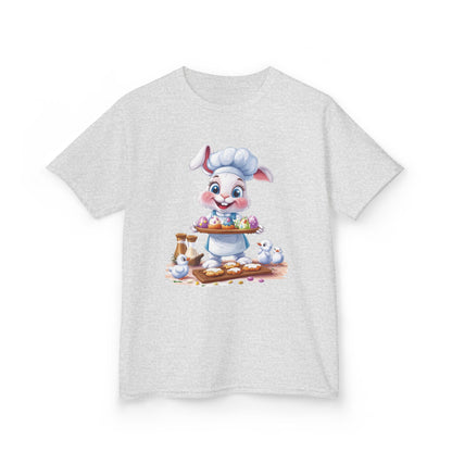 Easter Bunny Chef Kids T-Shirt, Cute Spring Baking Tee with Eggs, Toddler Easter Outfit, Bunny Holding Egg Tray Tee, Cute Animal Design
