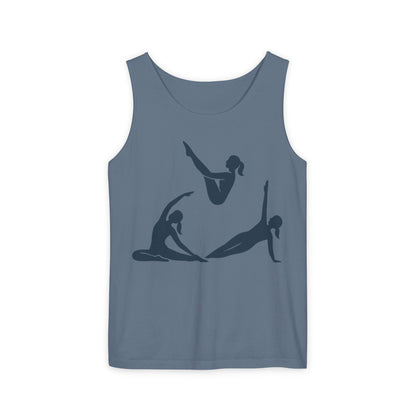 Womens Garment-Dyed Tank Top, Womens Pilates Tank Top, Yoga Fitness Graphic Top, Cute Workout Gym Shirt