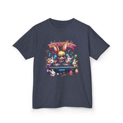 Kids Easter DJ Bunny T-Shirt Fun - Music Themed Spring Tee, Hoppin to the Beat Design, Colorful Holiday Shirt for Boys and Girls