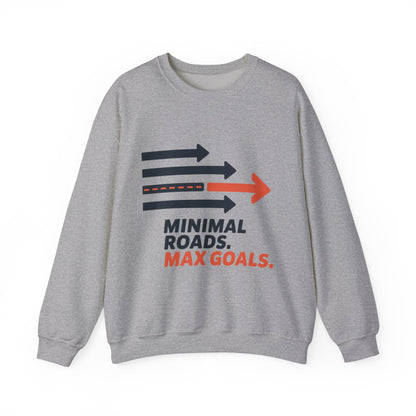 Mens Heavy Blend™ Crewneck Sweatshirt, Minimal Roads Max Goals Motivational Mens Sweatshirt