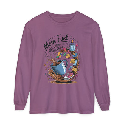 Mom Fuel Long Sleeve T-Shirt, Coffee Lovers Gift, Mother's Day Apparel, Cute Mom Shirt, Coffee Lover Mom Life Top, Coffee Lover's Tee