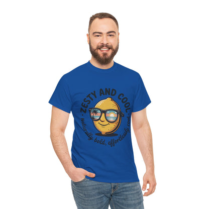 Zesty and Cool Mens Tee, Stylish Casual Shirt, Summer Outing Apparel, Fun Gift for Friends, Lemon Graphic T-Shirt, Birthday Present Idea