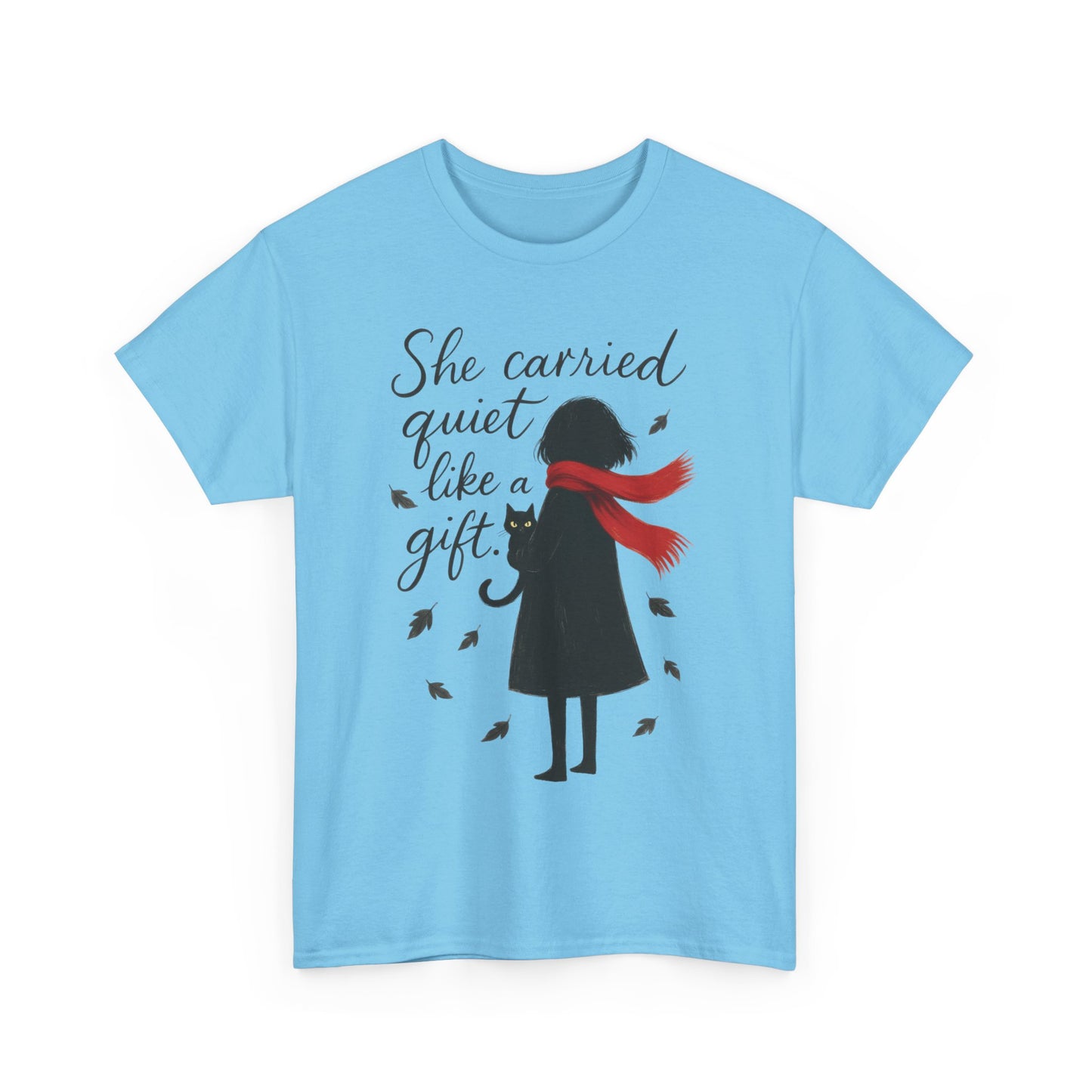 Cat Lover Womens T-Shirt, Whimsical Hand-Drawn Illustration Tee, Artistic Minimalist Gift for and Introverts, Cute Animal Apparel