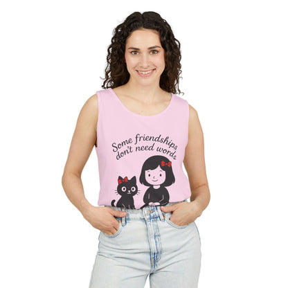 Friendship Tank Top, Cute Cat Lovers Gift, Womens Summer Apparel, Perfect for Casual Outings, Friendship Day, Cat Mom Tees