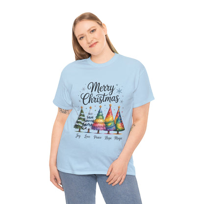 Merry Christmas Women's T-Shirt, Joy Love Peace Hope Magic Holiday Tee