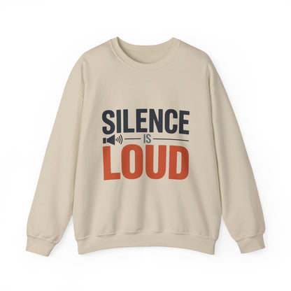 Mens Heavy Blend™ Crewneck Sweatshirt, Silence Is Loud Motivational Mens Sweatshirt