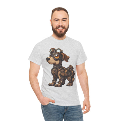 Cyberpunk Pup Design Mens Tee, Steampunk Dog Tee, Dog Lover Gift, Vintage Style, Fun Graphic Tee, Quirky Pet Apparel