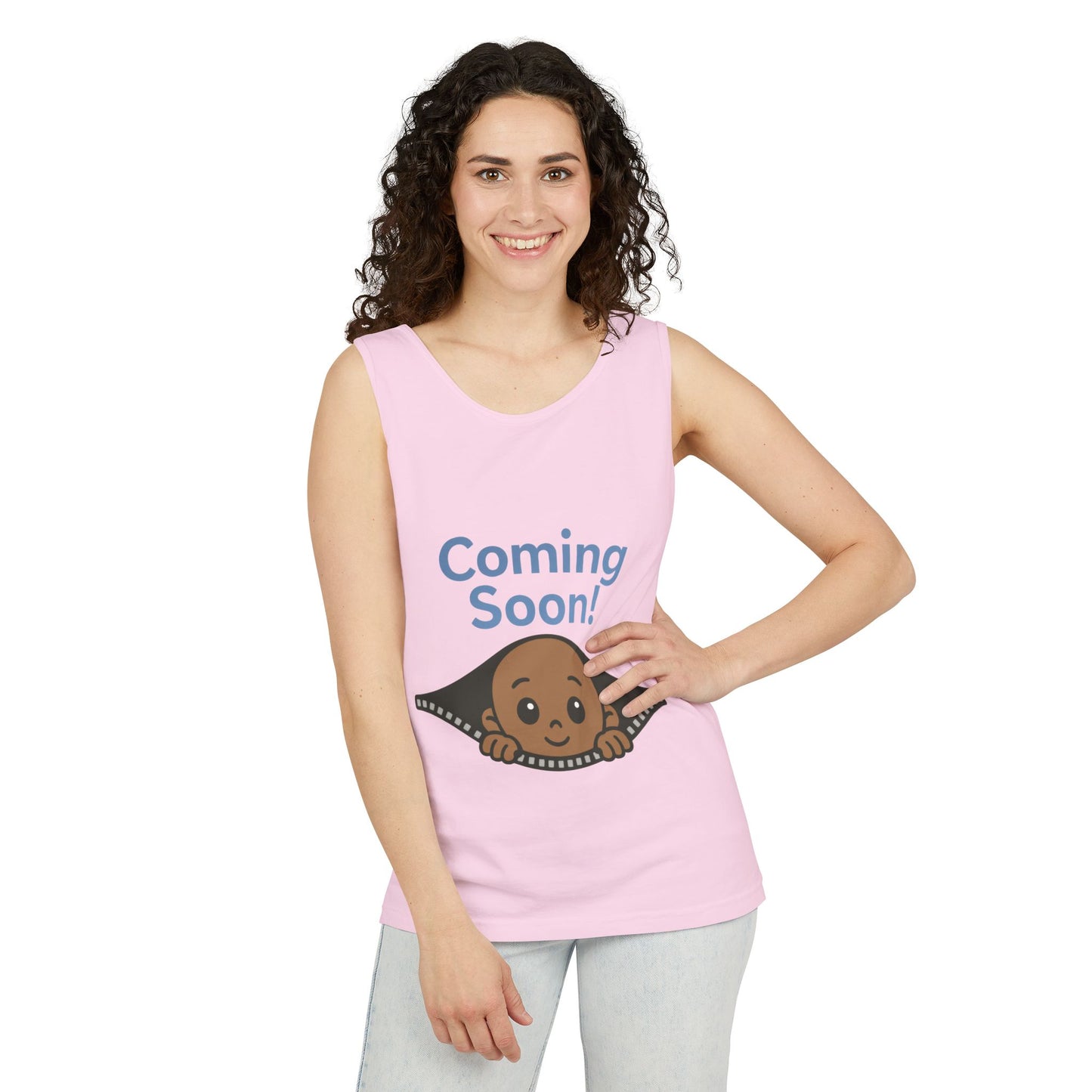 Coming Soon Maternity Tank Top, Cute Baby Boy Pregnancy Announcement Tee, Funny Expecting Mom Gift, Gender Reveal Tee, Baby Shower Top