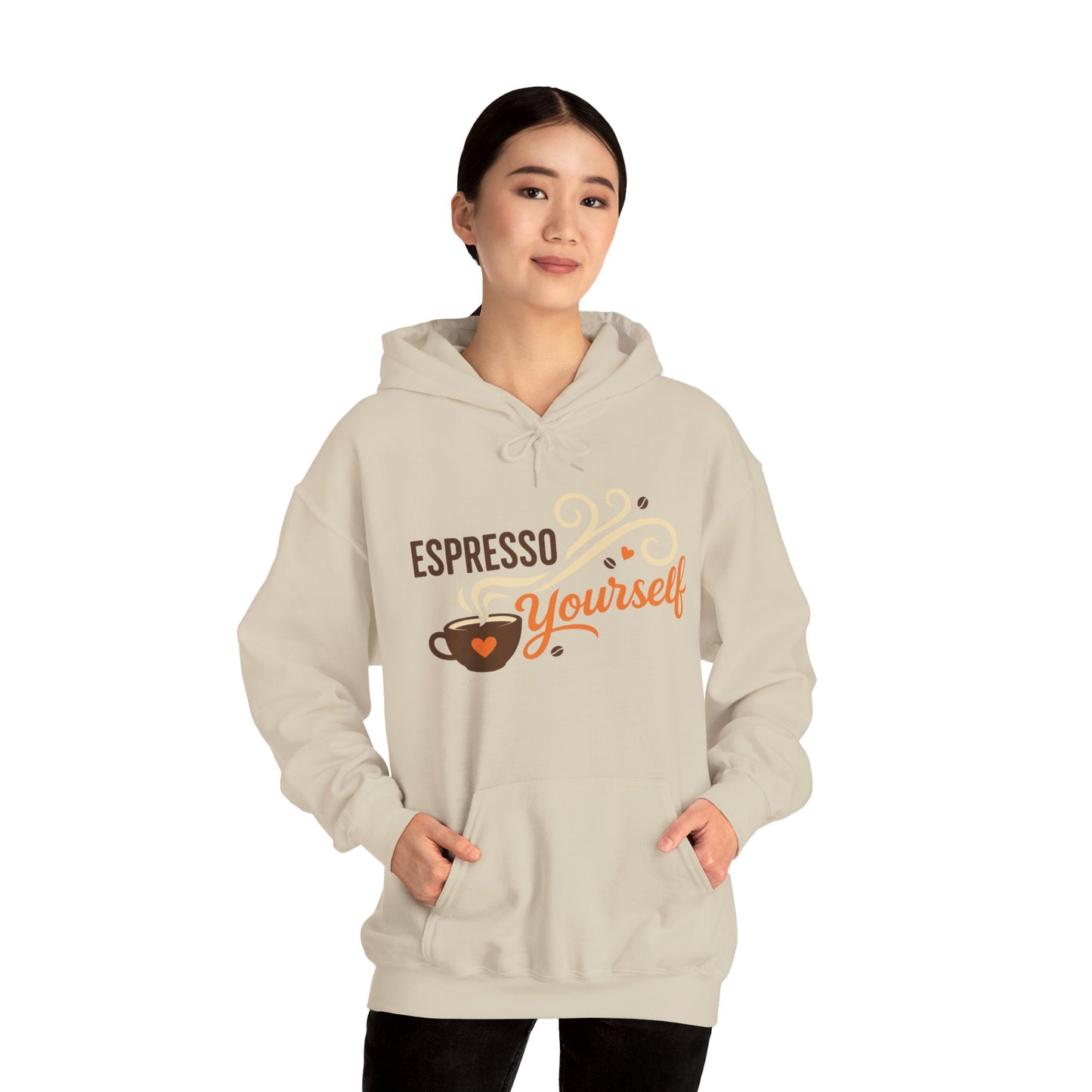 Espresso Yourself Coffee Hoodie, Funny Womens Barista Gift, Cozy Cafe Sweatshirt