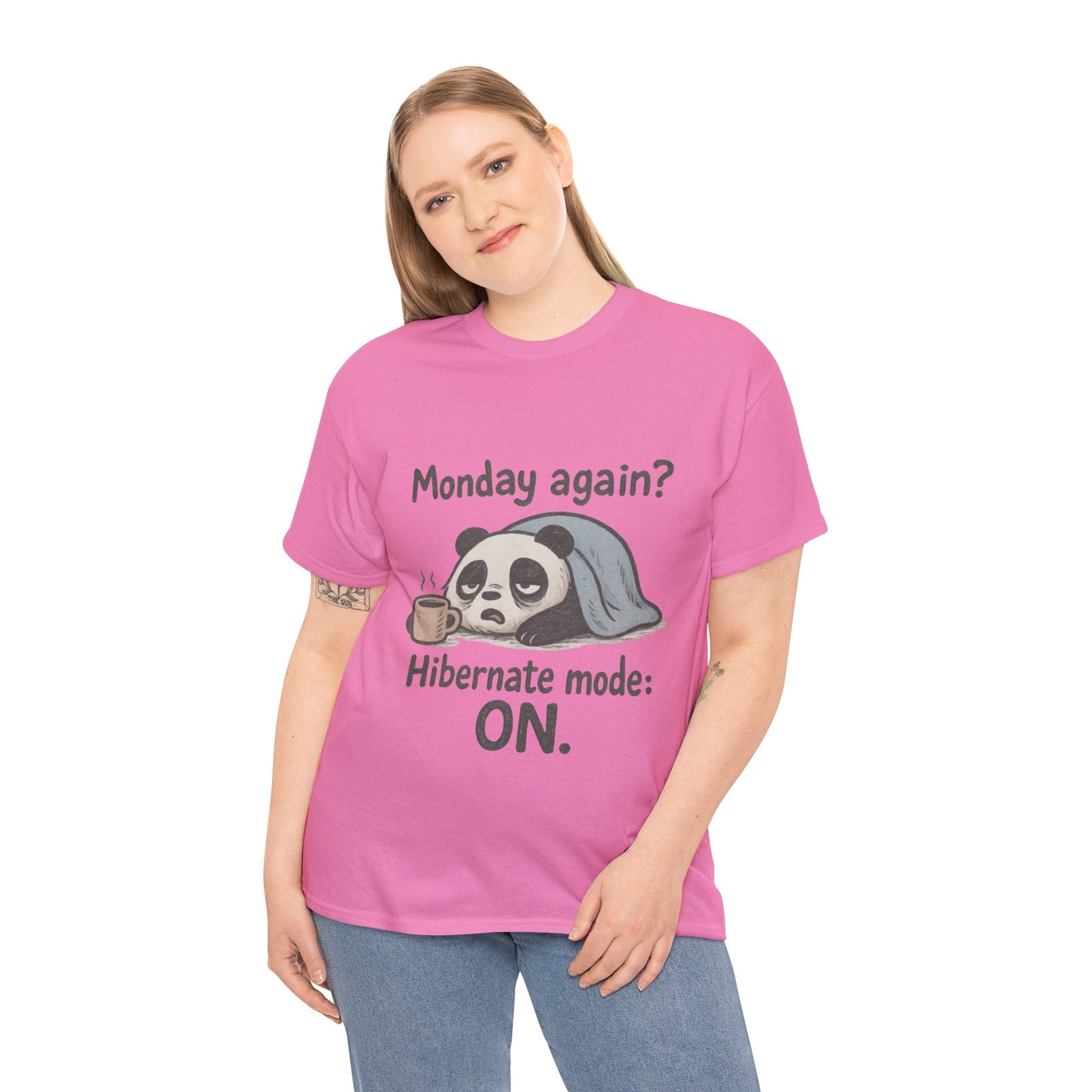Funny Panda Hibernate Womens Tee, Cute Animal Shirt, Unisex Cotton Tee, Gift for Lazy Days, Monday Motivation T-shirt