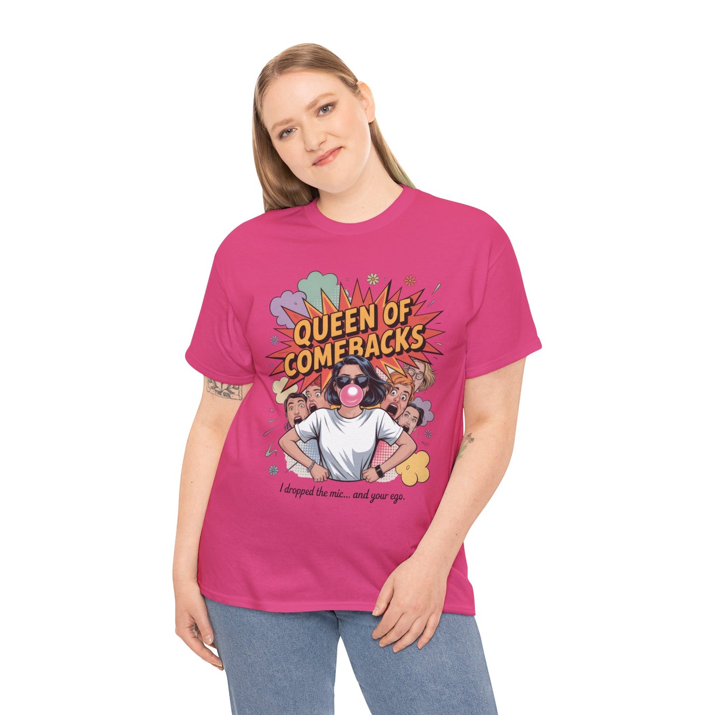 Funny Women's T-Shirt, Queen of Comebacks Tee, Funny Graphic T-Shirt, Heavy Cotton Shirt, Gift for Her, Casual Wear, Comedy Apparel