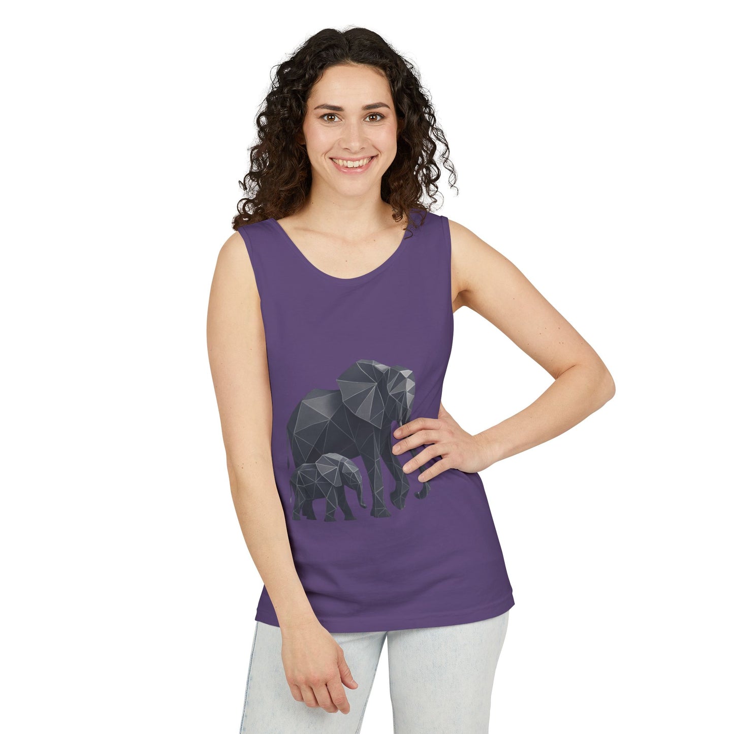 Elephant Family Unisex Tank Top, Animal Lover Gift, Casual Wear, Summer Essentials, Eco-Friendly Apparel, Wildlife Shirt
