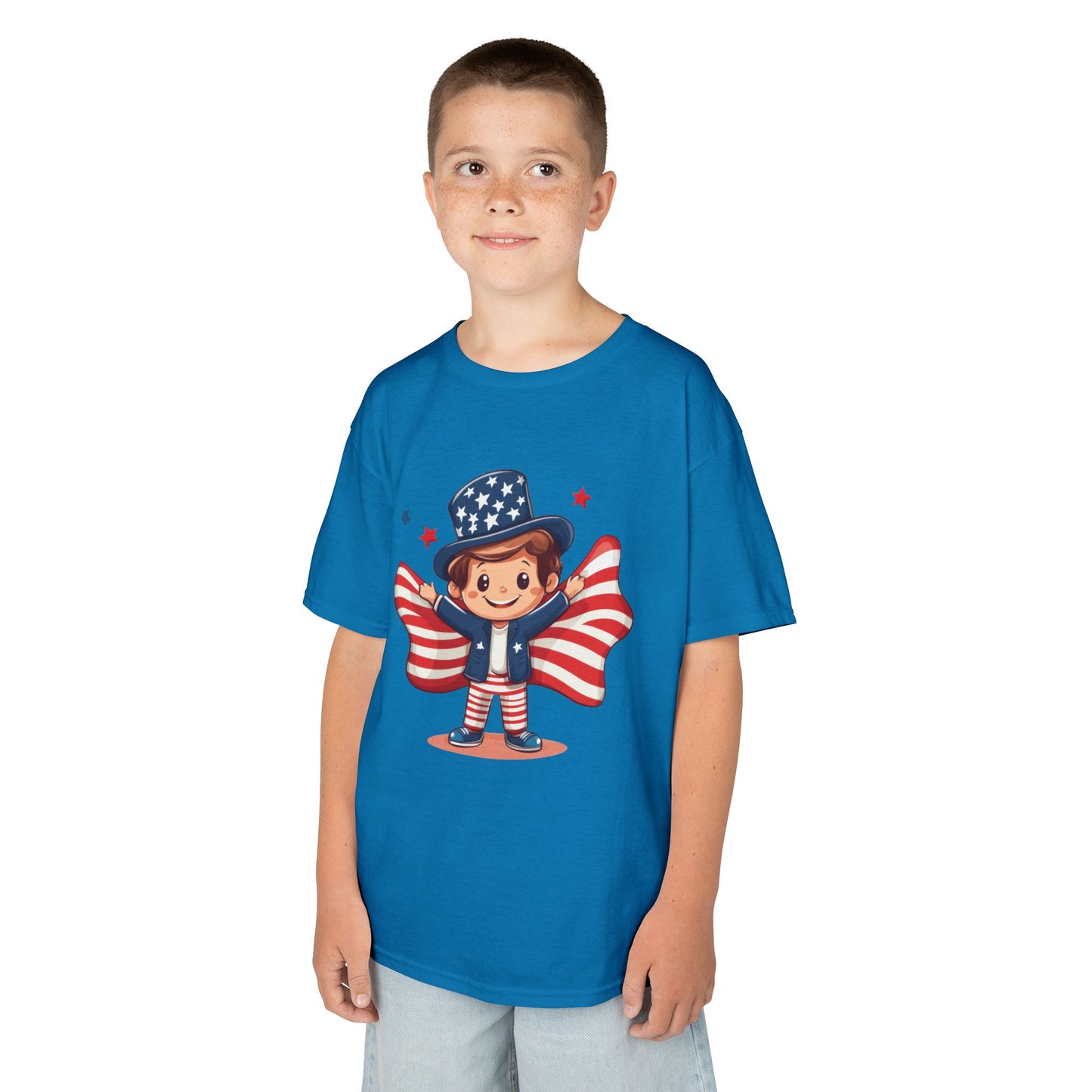 4th of July Kids T-Shirt,Kids  Unisex Patriotic Tee, American Flag Outfit for Boys and Girls, Independence Day Shirt, Cute American Shirt