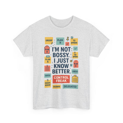 Funny Men's Control Freak T-Shirt, Perfect for Bossy Friends, Gift for Leaders, Fun Office Humor, Sarcastic Productivity Tee for Him