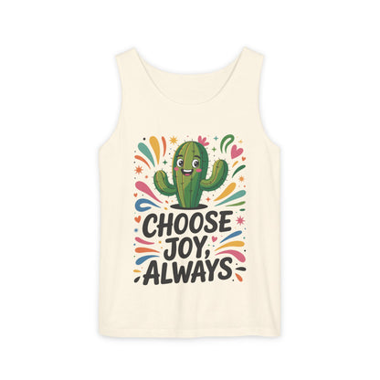 Joyful Cactus Womens Tank Top, Choose Joy Always, Summer Tank, Casual Wear, Gift for Friends, Trendy Top, Vacation Outfit