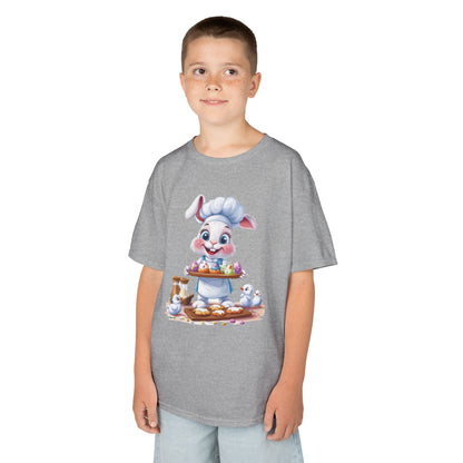 Easter Bunny Chef Kids T-Shirt, Cute Spring Baking Tee with Eggs, Toddler Easter Outfit, Bunny Holding Egg Tray Tee, Cute Animal Design