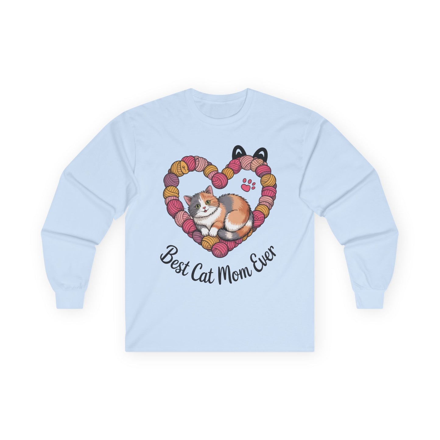 Best Cat Mom Ever Long Sleeve Tee, Cat Lover Gift, Pet Parent Apparel, Birthday Gift for Cat Moms, Cozy Cat Mom Shirt
