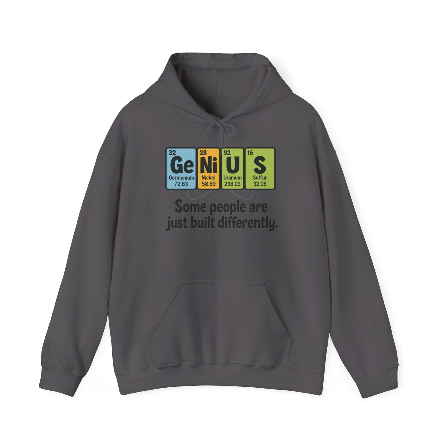 Funny Mens Genius Hoodie, Periodic Table Nerd Sweatshirt, Smart Science Pullover Gift for Him, Science Lover Apparel, Funny Hoodie