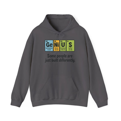 Funny Mens Genius Hoodie, Periodic Table Nerd Sweatshirt, Smart Science Pullover Gift for Him, Science Lover Apparel, Funny Hoodie