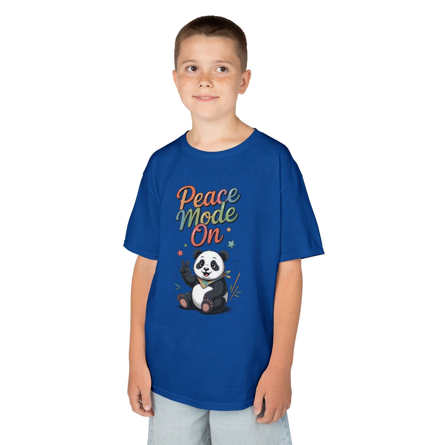 Peace Mode On Kids Tee, Cute Panda Shirt, Fun Gift for Children, Peace-Themed Apparel, Perfect for Birthdays, Casual Wear