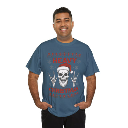 Heavy Christmas Sweatshirt, Metal Santa Skull Holiday Pullover for Men